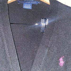 WOMENS BLACK RALPH LAUREN POLO SPORT cardigan sweater